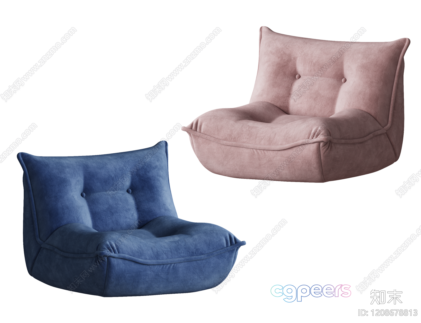 Cozy Cushioned Chairs 3D Model - 8202 - VRAY Render