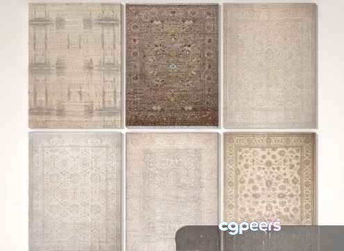 Six Beige Rugs 3D Model - 16534 - VRAY Render