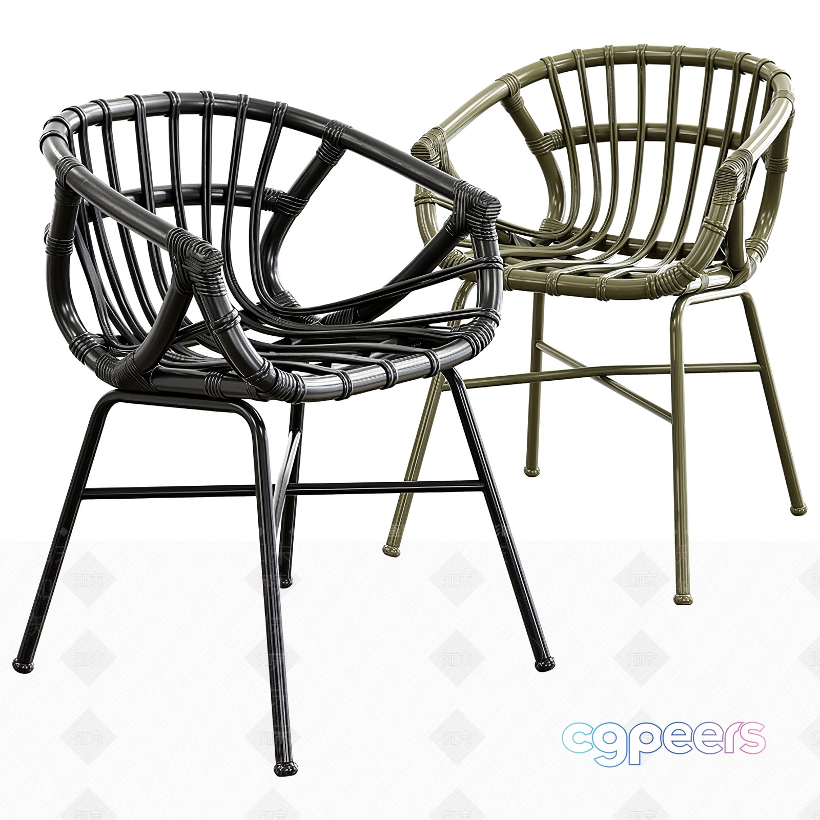 Rattan Chairs 3D Model - 466 - VRAY Render Rattan Chairs 3D Model - 466 - VRAY Render
