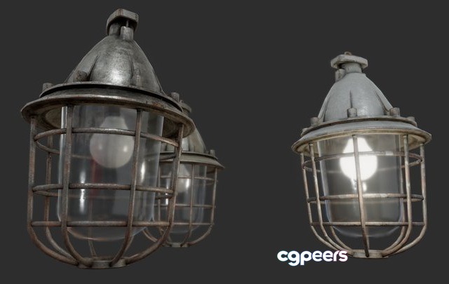 3D Game Assets - Bunker Ceiling Lamp PBR 3D Game Assets - Bunker Ceiling Lamp PBR