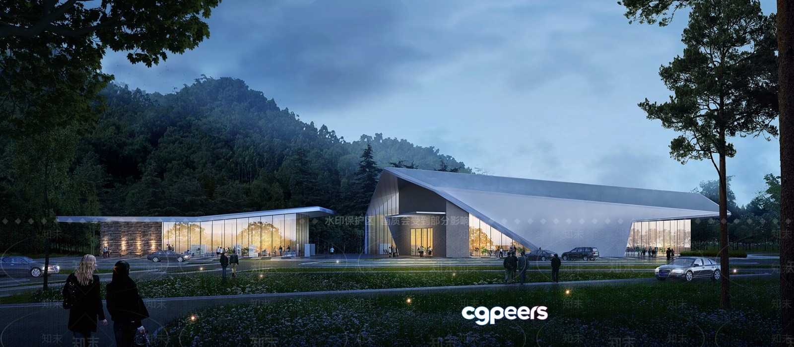 Modern Sleek Building 3D Model - 17403 - VRAY Render Modern Sleek Building 3D Model - 17403 - VRAY Render
