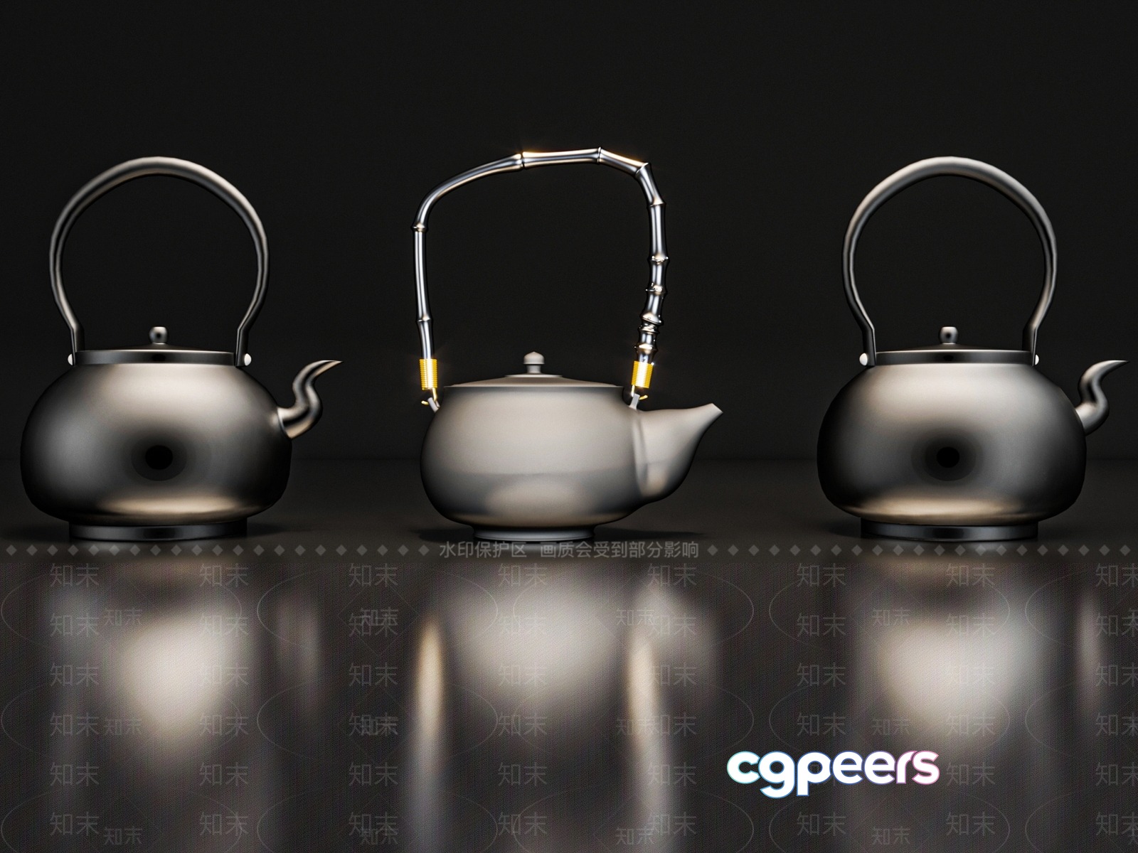 Tea Kettles 3D Model - 19222 - VRAY Render