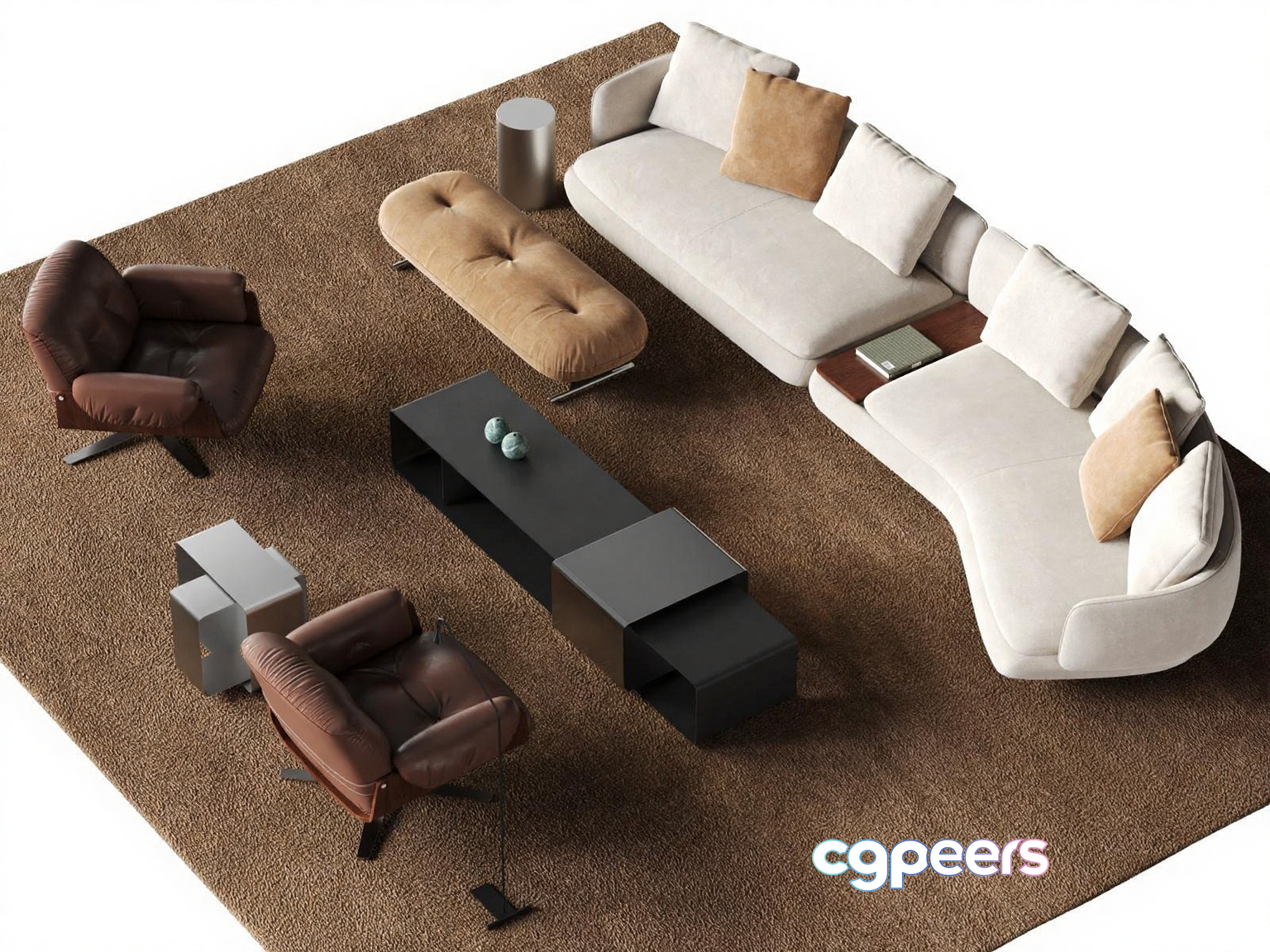 Modern Living Room 3D Model - 7231 - CORONA Render