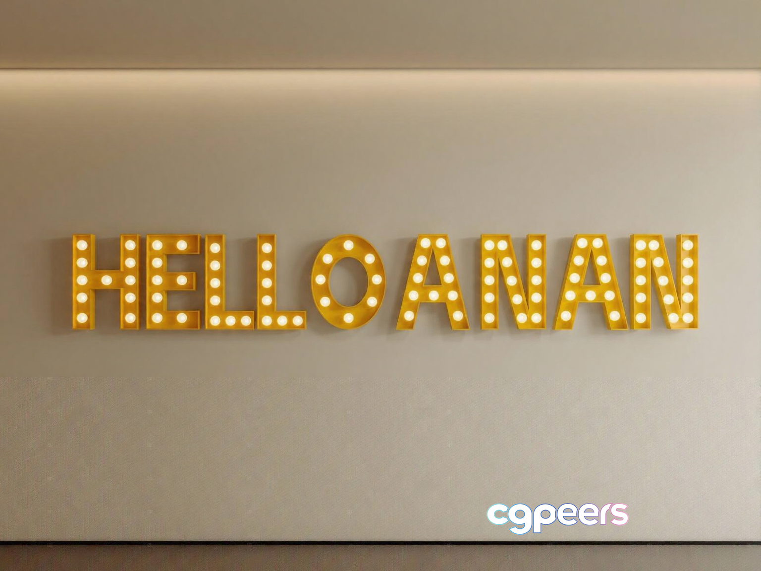 Yellow Lit Up Letters 3D Model - 10729 - CORONA Render Yellow Lit Up Letters 3D Model - 10729 - CORONA Render