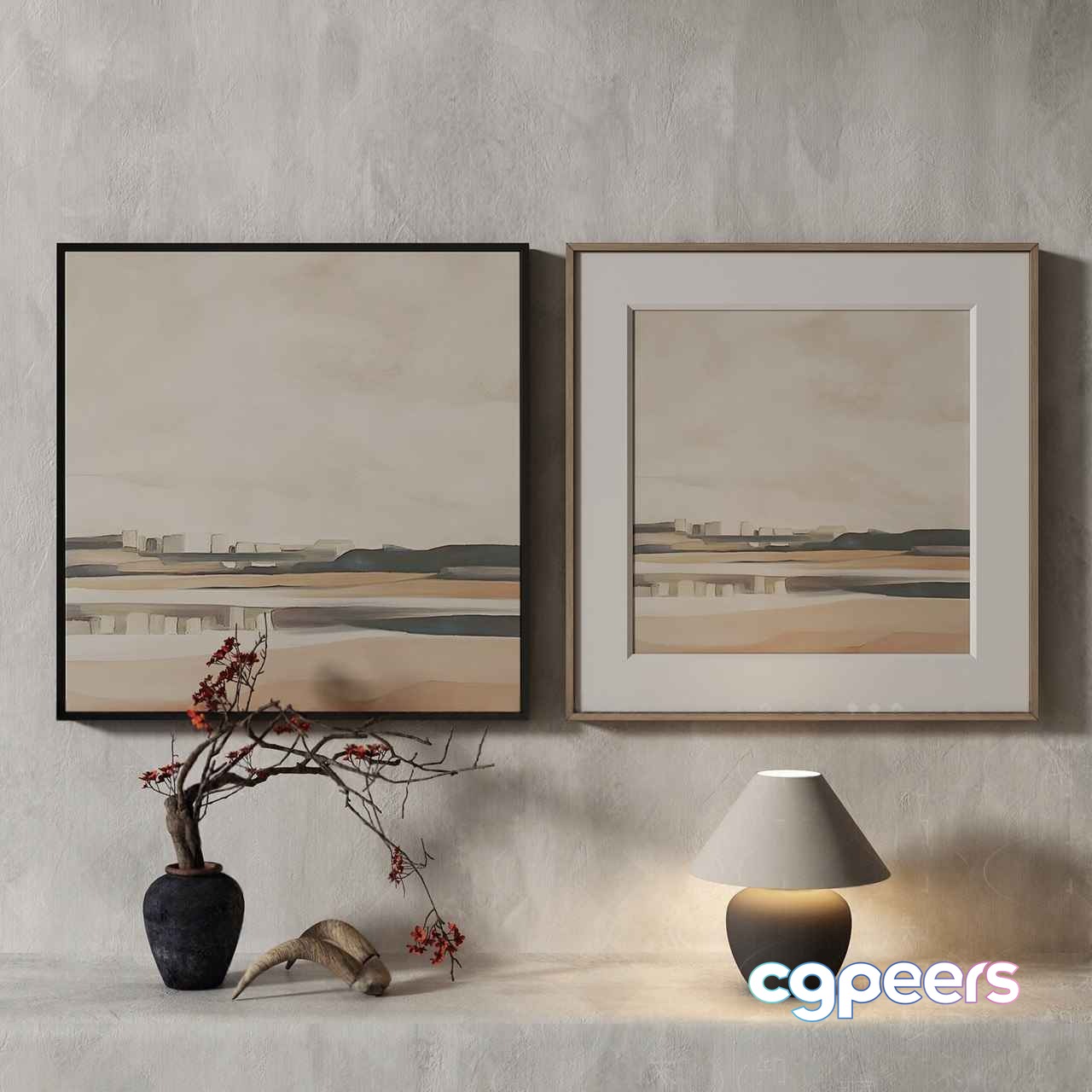 Modern Art Pieces 3D Model - 6733 - VRAY Render