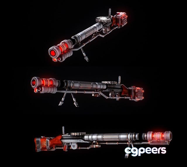 3D Game Assets - Modified Lewis Gun - Steampunk Theme 3D Game Assets - Modified Lewis Gun - Steampunk Theme