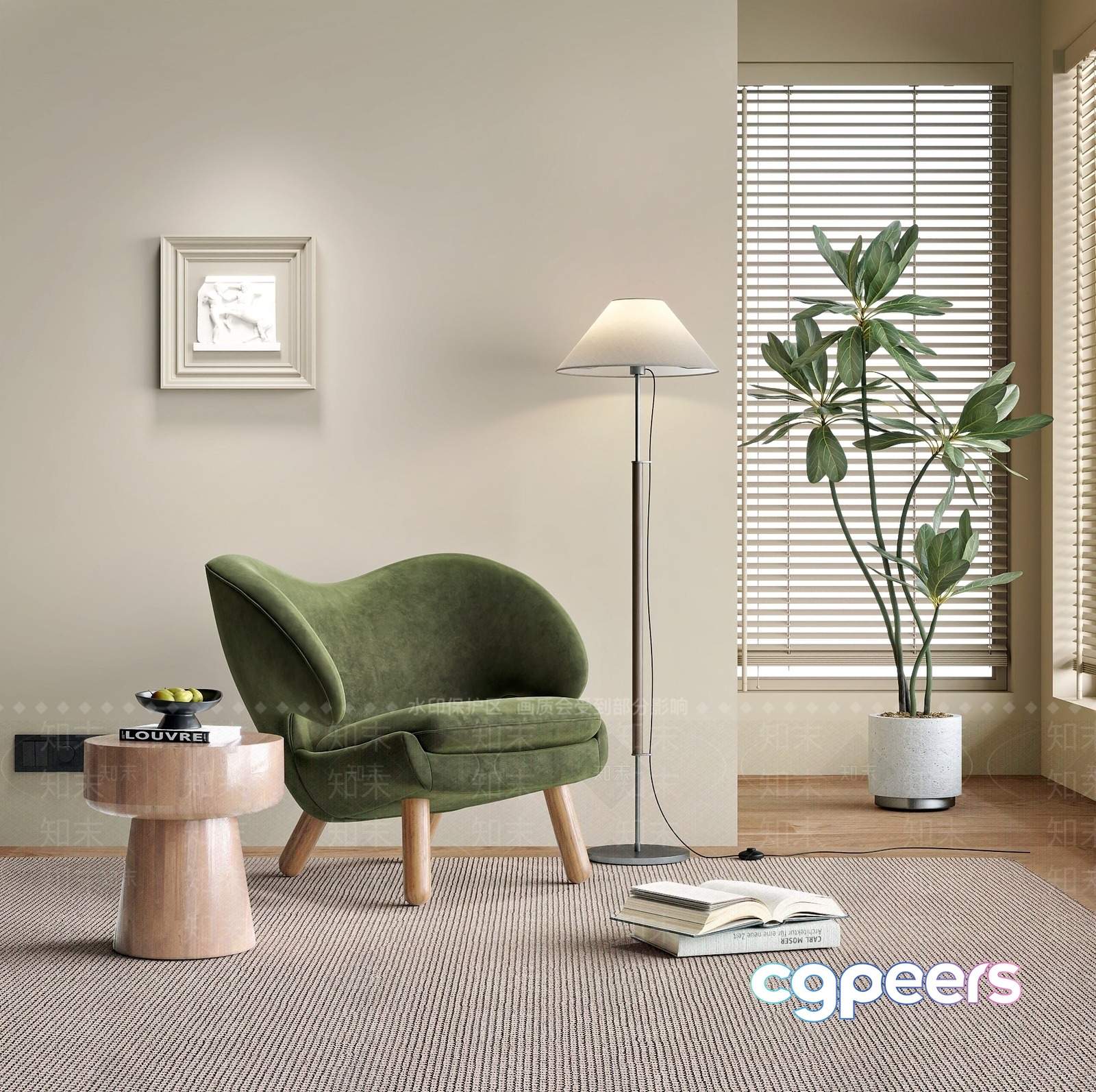 Modern Living Room 3D Model - 2943 - VRAY Render