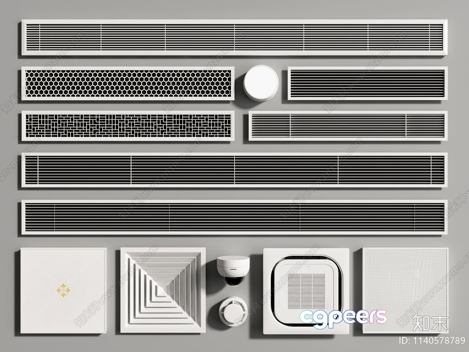 A Collection Of White Home Security And Heating Elements 3D Model - 3176 - VRAY Render A Collection Of White Home Security And Heating Elements 3D Model - 3176 - VRAY Render