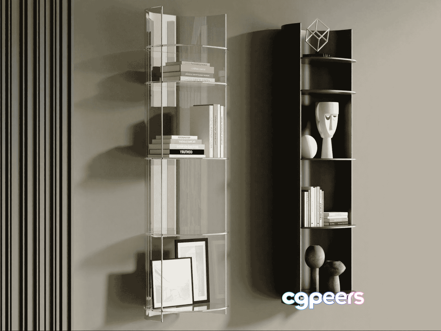 Modern Wall Shelves 3D Model - 15631 - VRAY Render