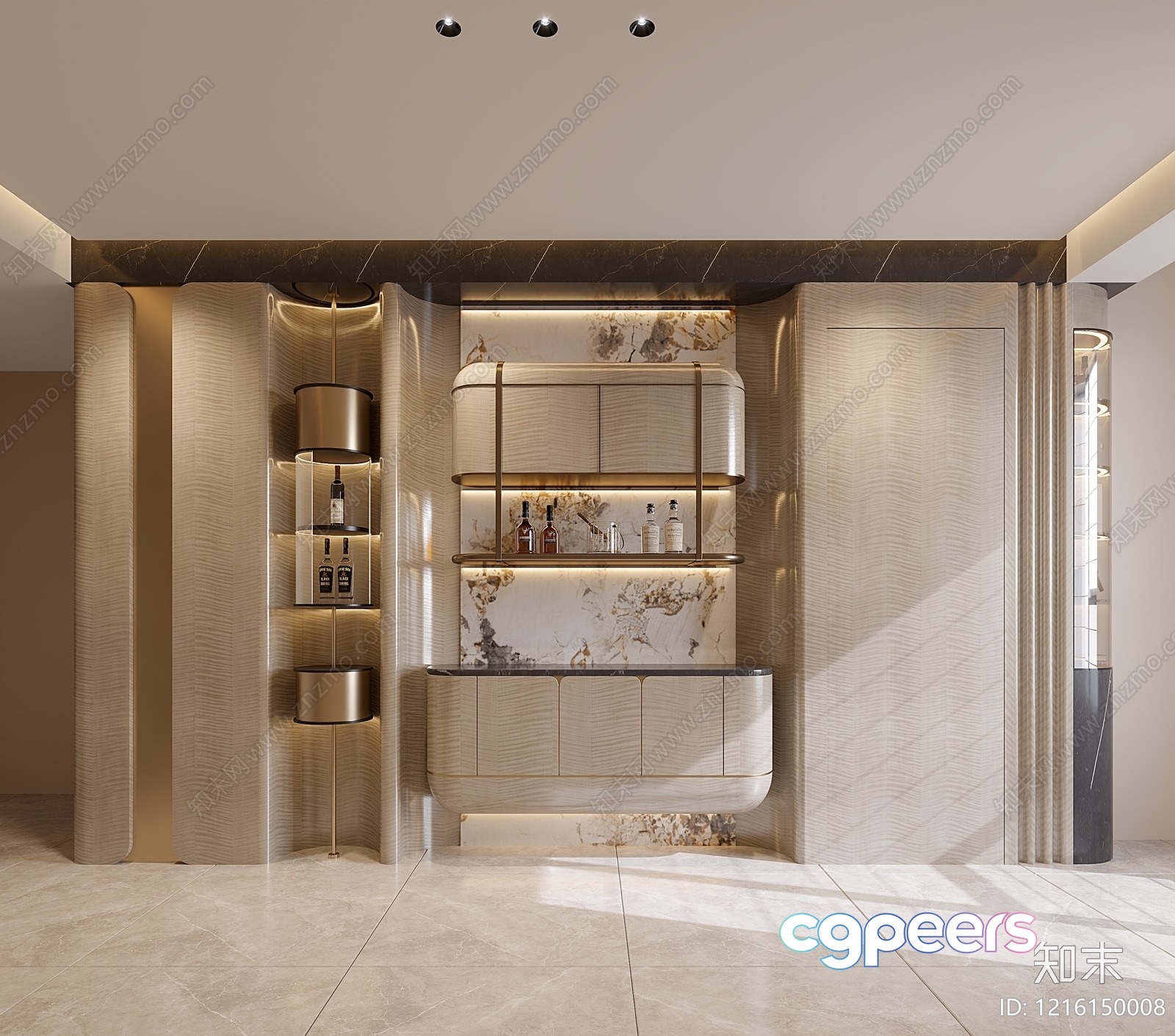 Modern Bar Area 3D Model - 13136 - VRAY Render