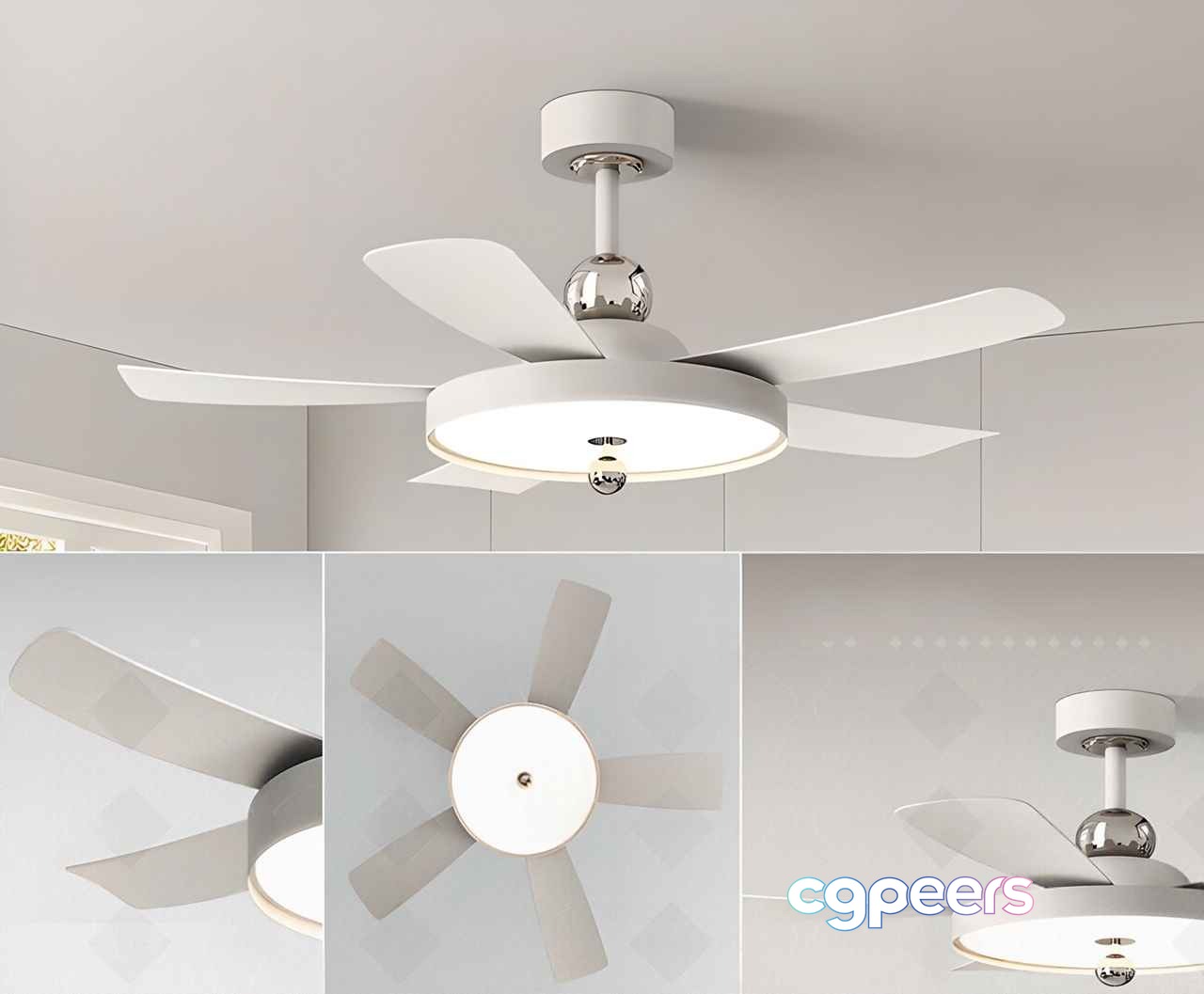Modern Ceiling Fan 3D Model - 10448 - CORONA Render Modern Ceiling Fan 3D Model - 10448 - CORONA Render