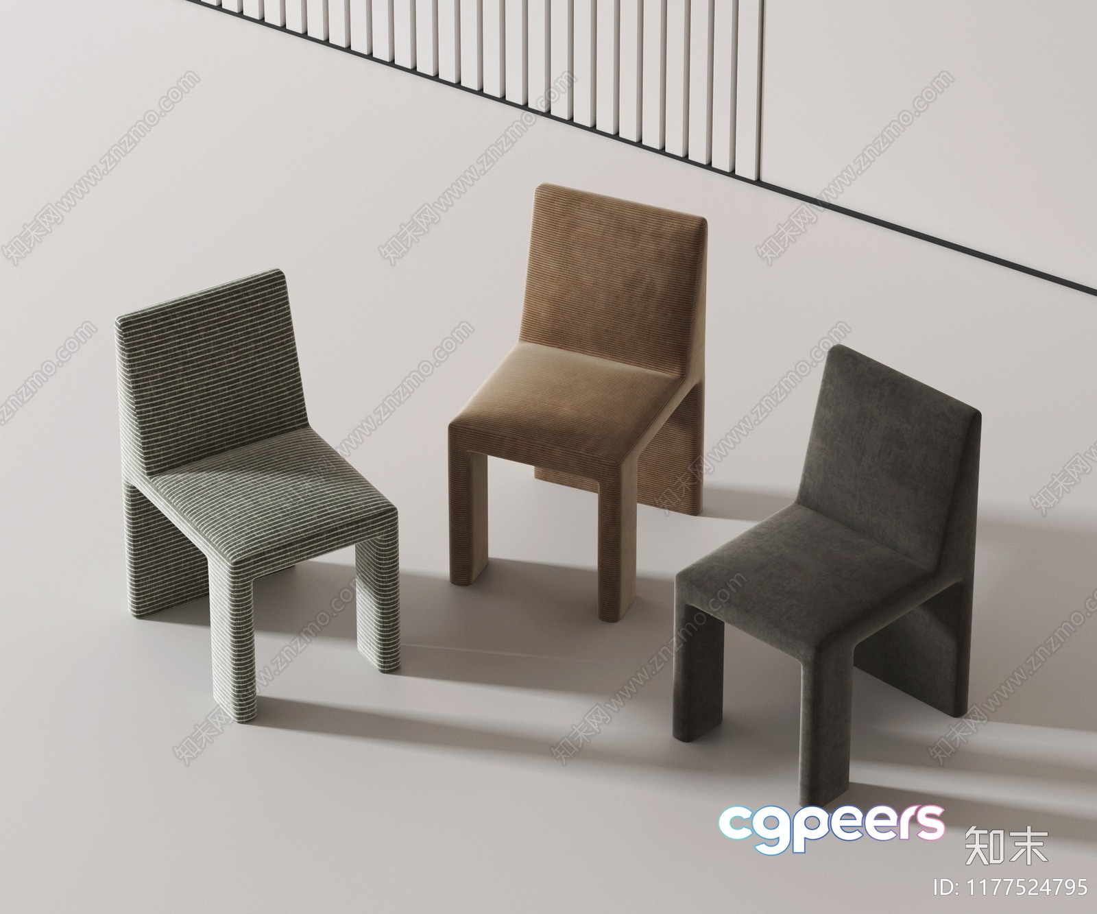 Modern Minimalist Chairs 3D Model - 18258 - VRAY Render