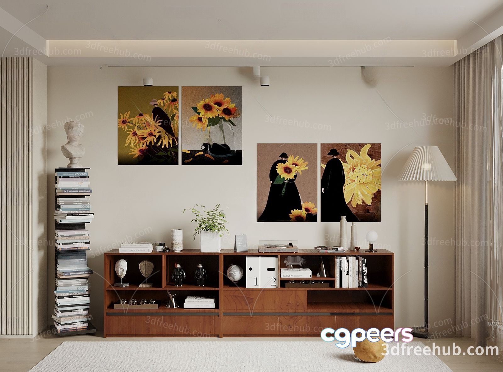 Modern Living Room 3D Model - 21551 - VRAY Render