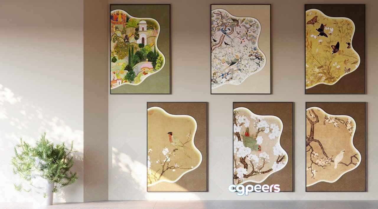 Wall Art Collection 3D Model - 2918 - VRAY Render