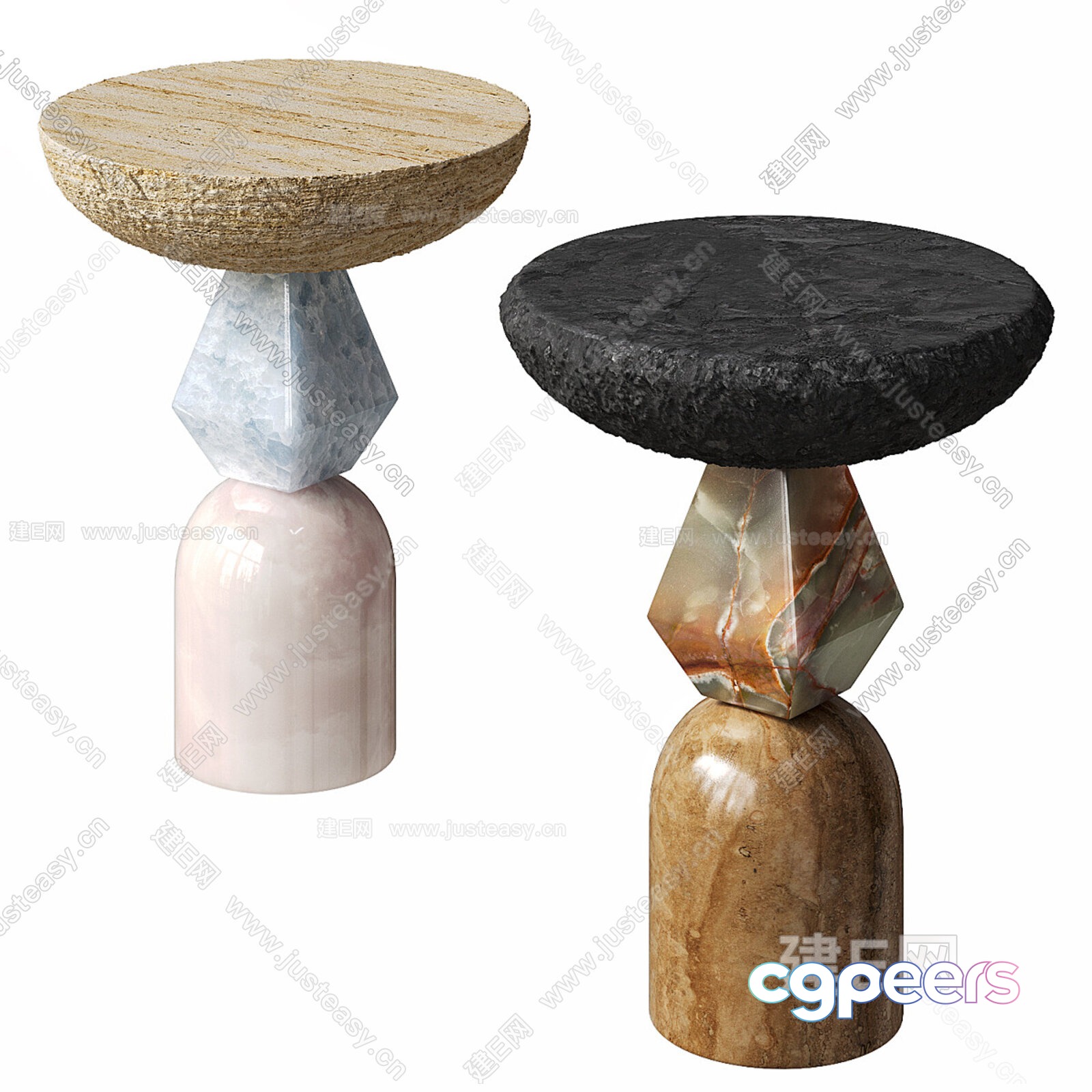 A Pair Of Stone Tables 3D Model - 3044 - CORONA Render A Pair Of Stone Tables 3D Model - 3044 - CORONA Render