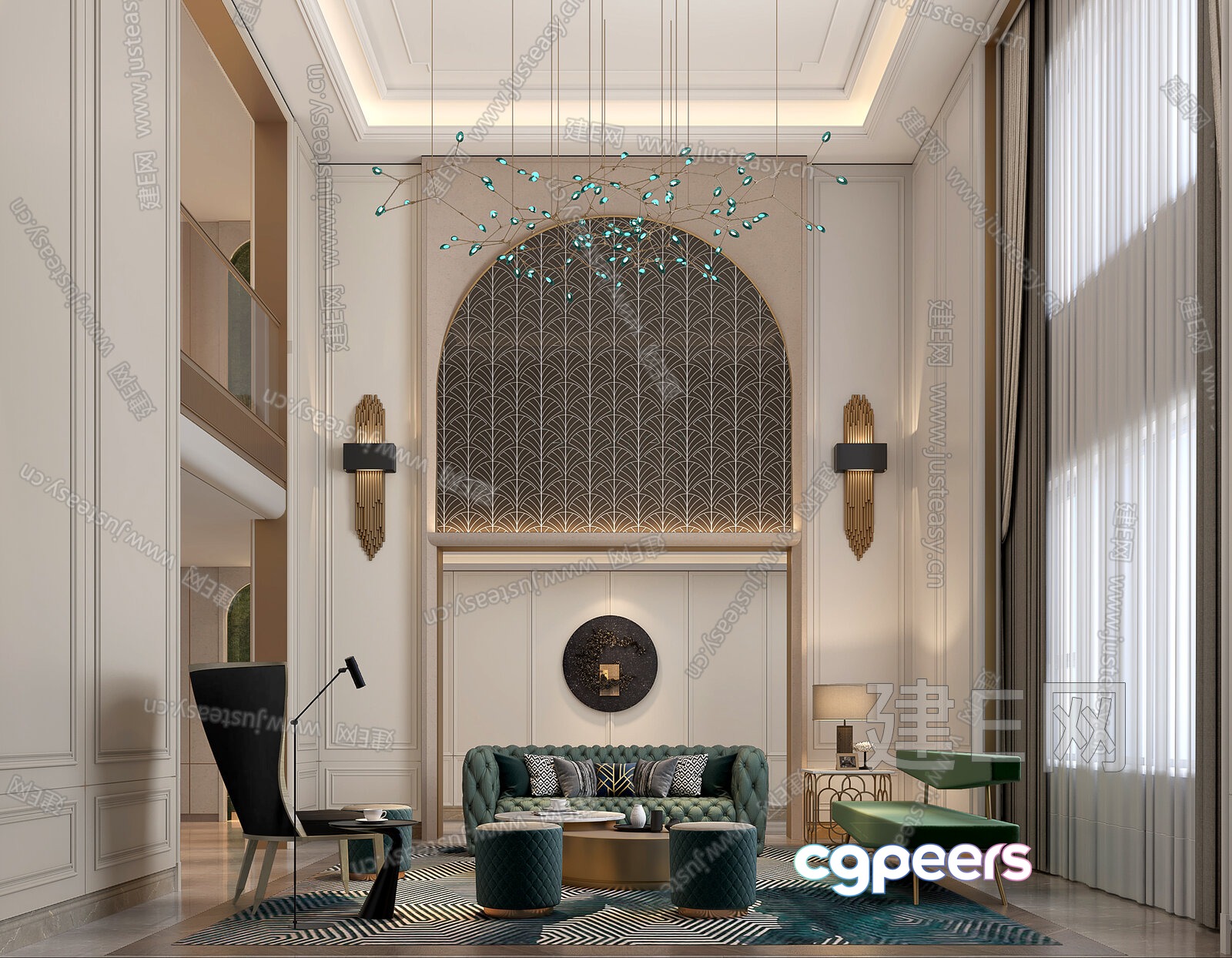 Modern Living Room 3D Model - 1906 - VRAY Render
