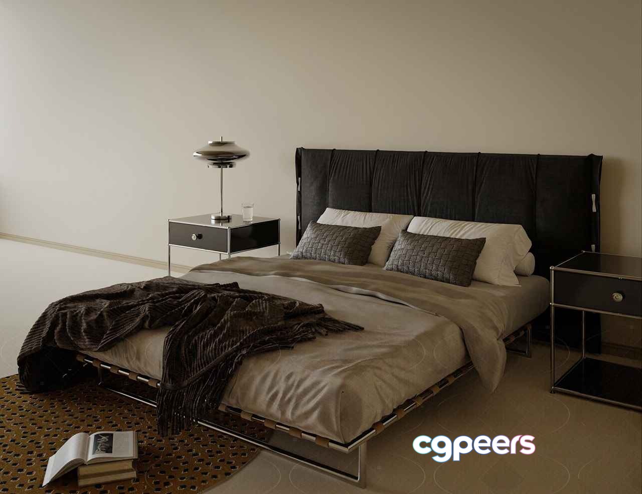 Modern Dark Bedroom 3D Model - 611 - CORONA Render
