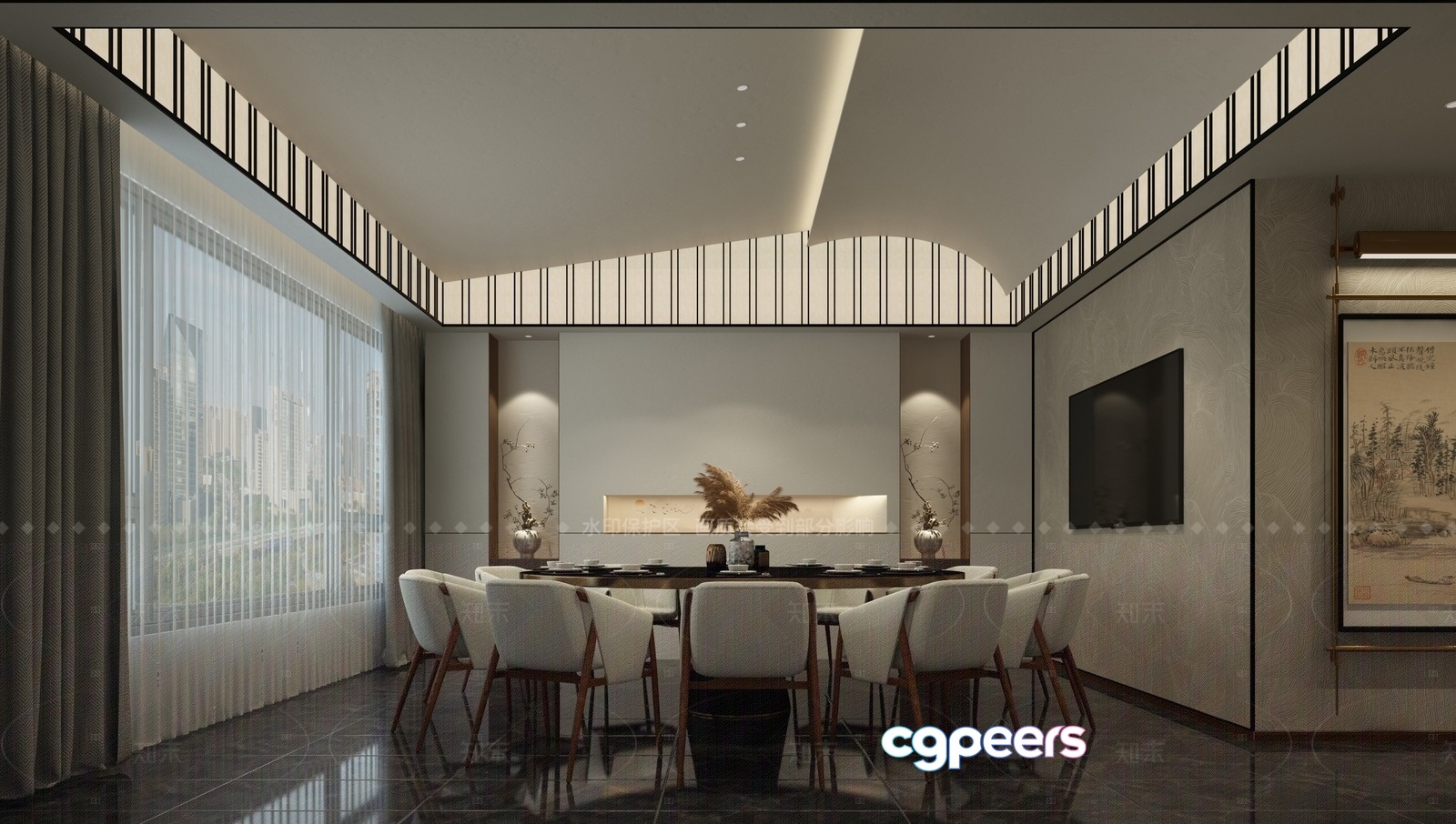 Modern Dining Room 3D Model - 7161 - VRAY Render Modern Dining Room 3D Model - 7161 - VRAY Render
