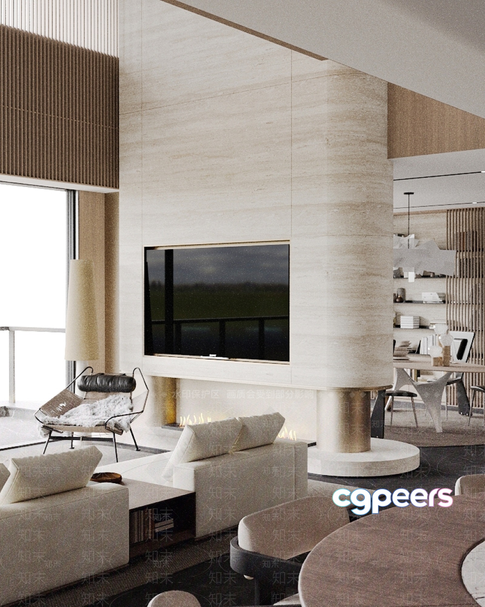 Modern Living Room 3D Model - 1413 - CORONA Render