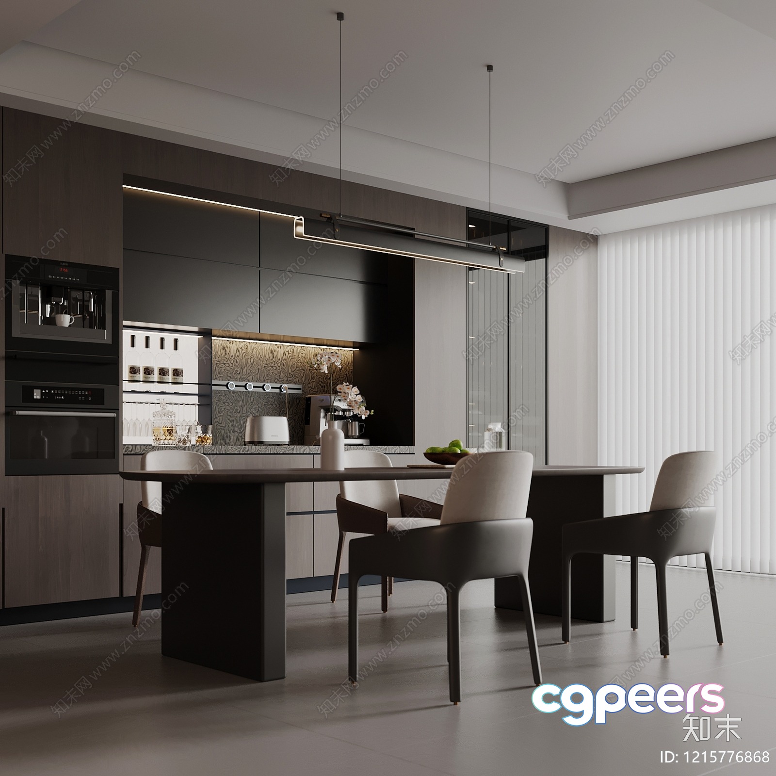 Modern Dining Room 3D Model - 15610 - VRAY Render