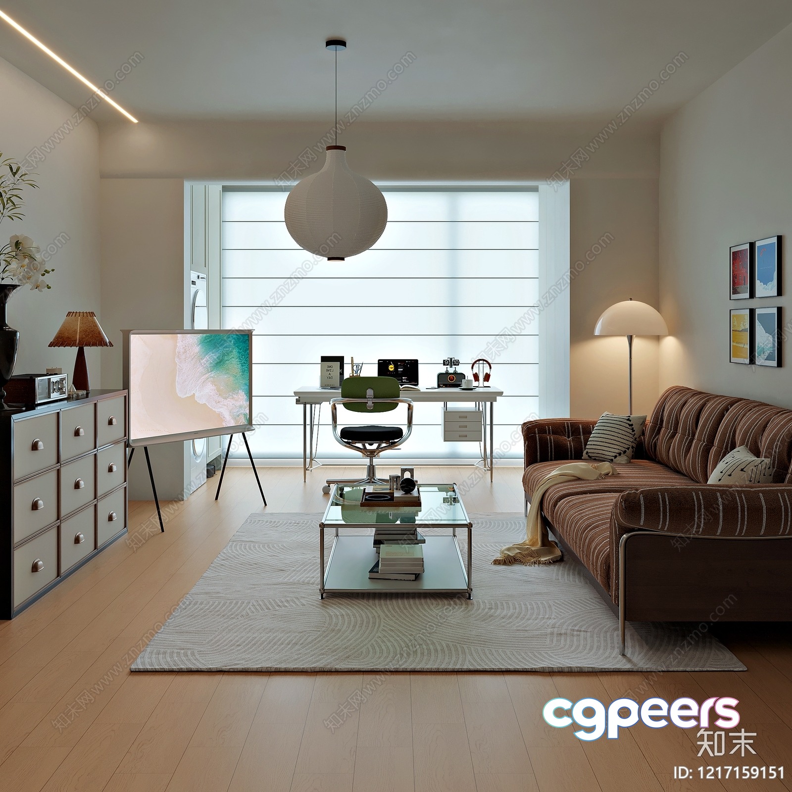 Modern Living Room 3D Model - 18447 - VRAY Render