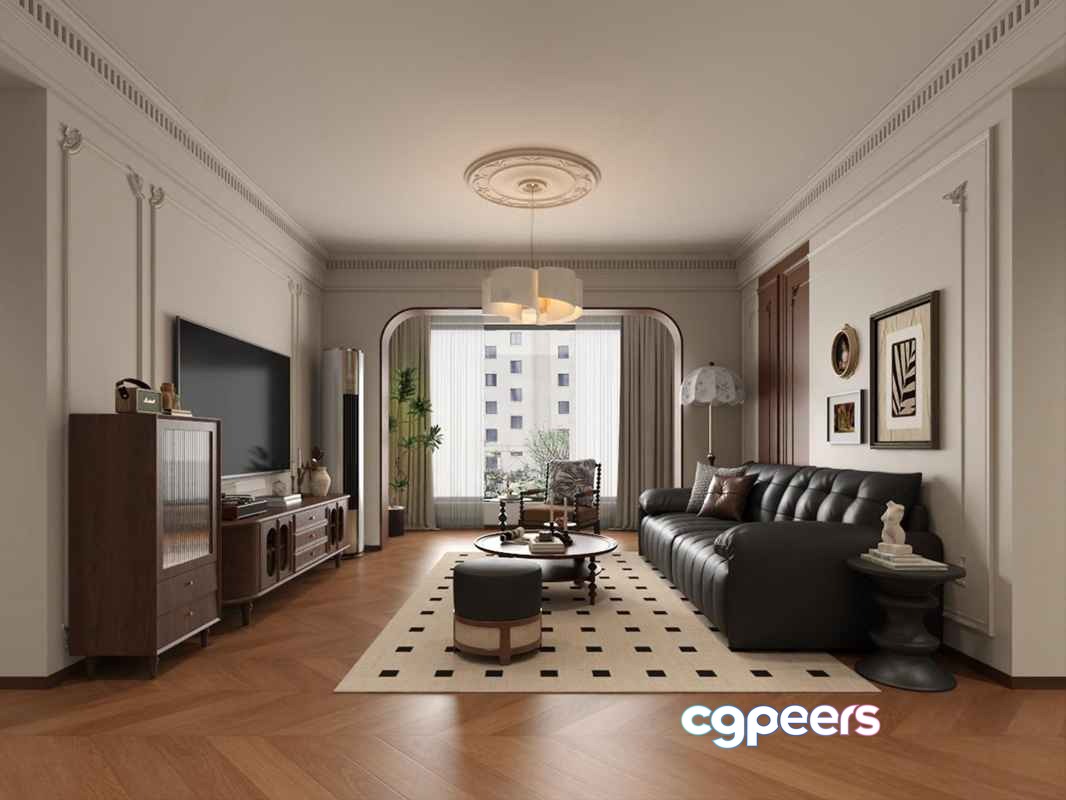 Modern Living Room 3D Model - 9095 - VRAY Render Modern Living Room 3D Model - 9095 - VRAY Render