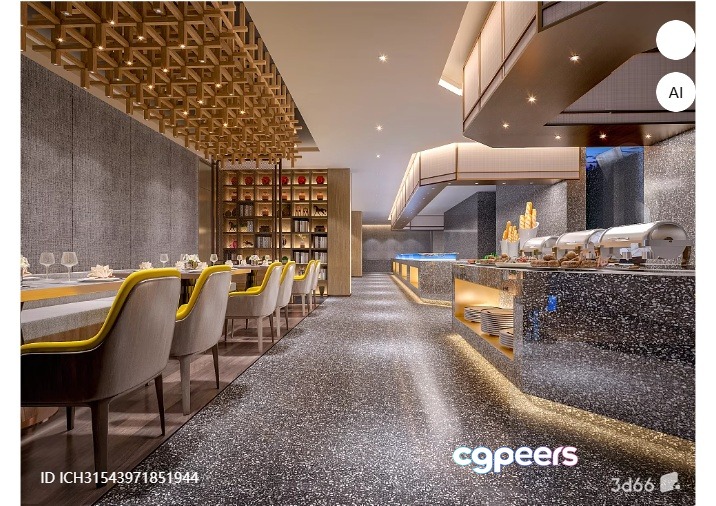 Modern Restaurant 3D Model - 3675 - VRAY Render