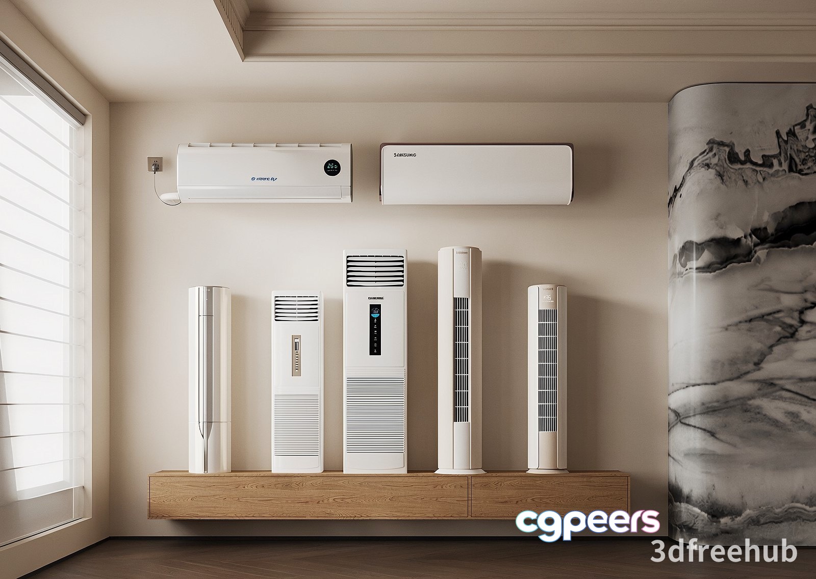 White Air Conditioners 3D Model - 21766 - VRAY Render