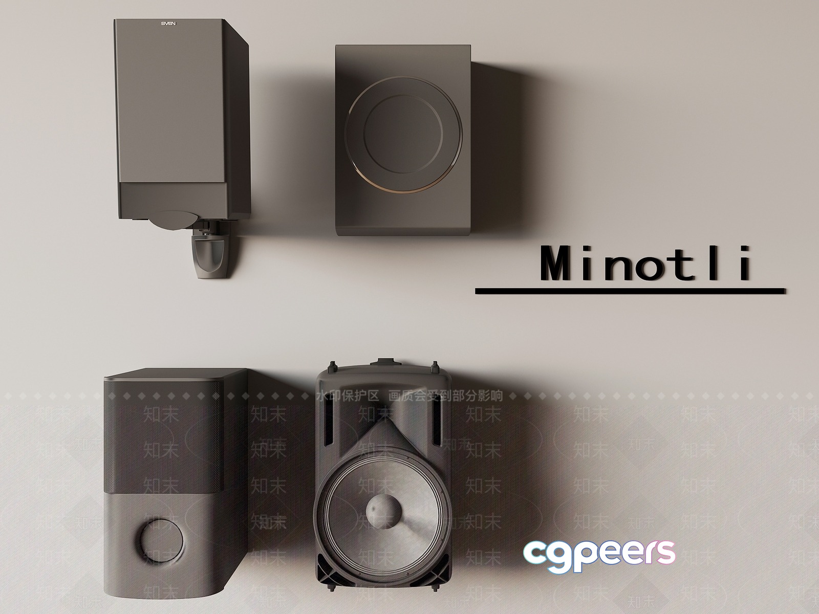 Grey Speaker System 3D Model - 20753 - VRAY Render Grey Speaker System 3D Model - 20753 - VRAY Render