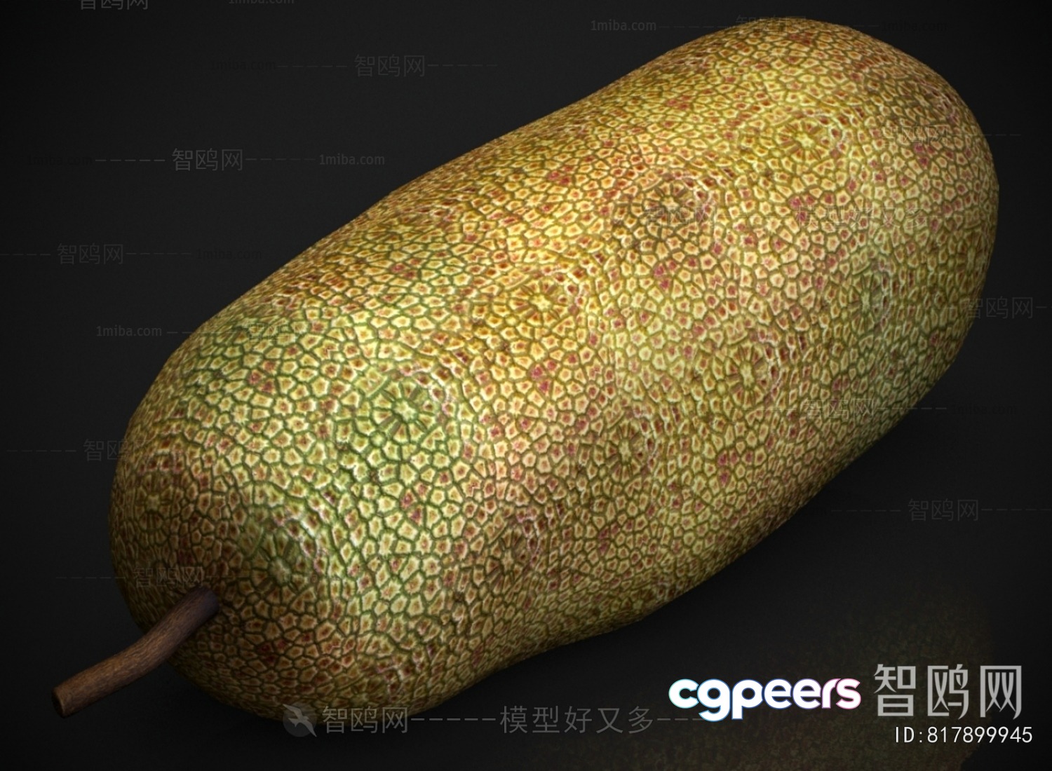 The Image Features A Single Large Fruit 3D Model - 14420 - VRAY Render