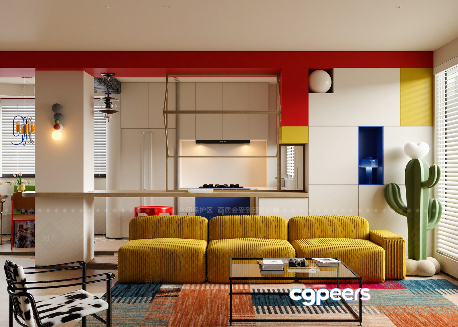 Modern Living Room 3D Model - 14489 - VRAY Render