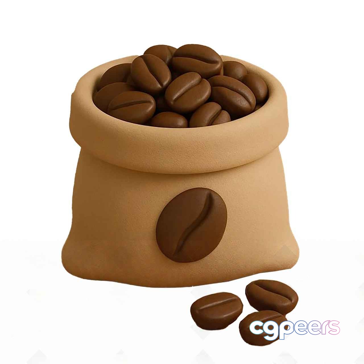 A Bag Of Coffee Beans 3D Model - 6543 - VRAY Render