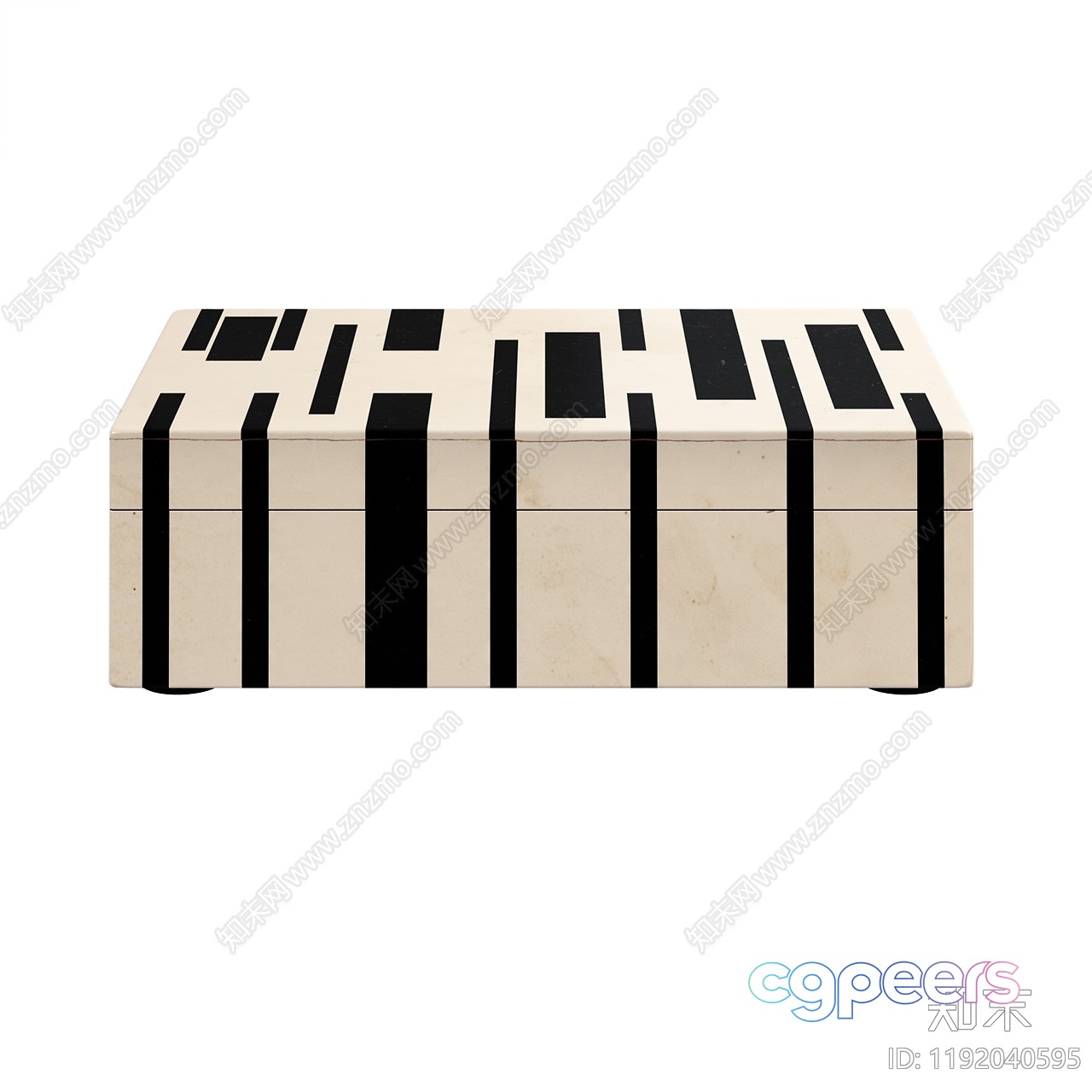 A Beige And Black Striped Box 3D Model - 9232 - VRAY Render