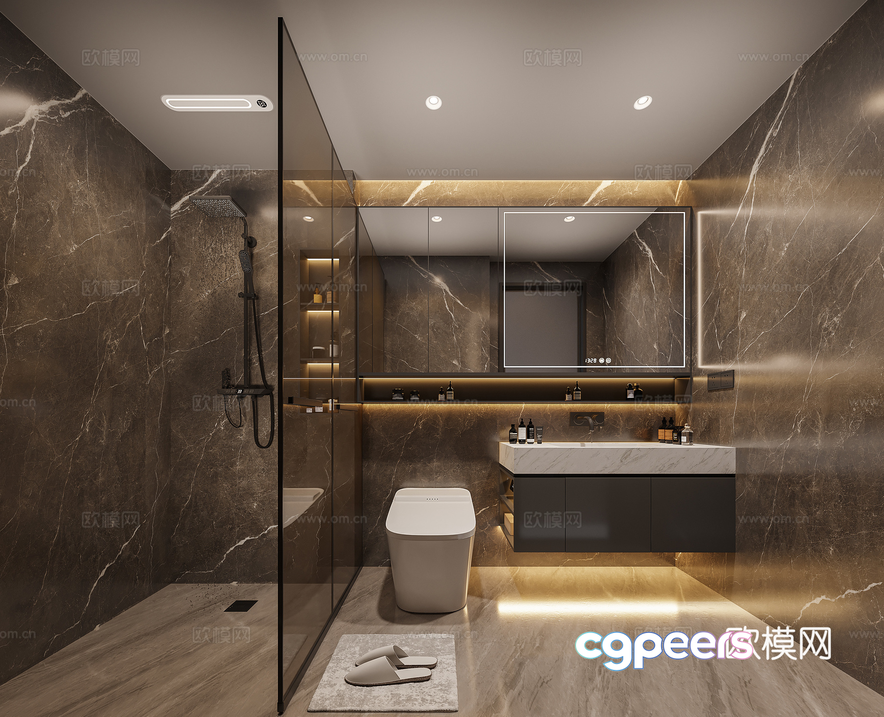 Modern Bathroom 3D Model - 16582 - VRAY Render