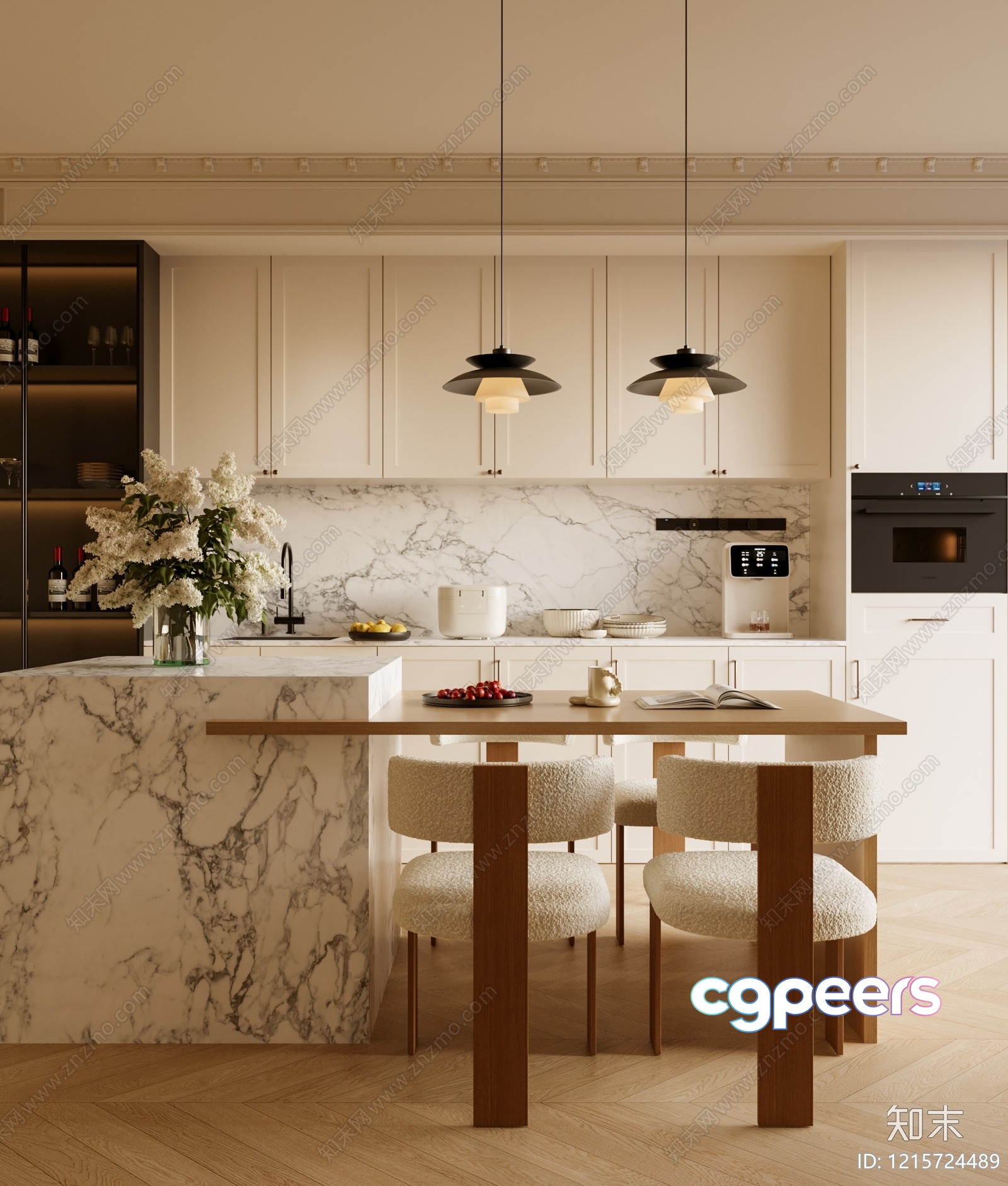 Modern Kitchen 3D Model - 13127 - VRAY Render Modern Kitchen 3D Model - 13127 - VRAY Render