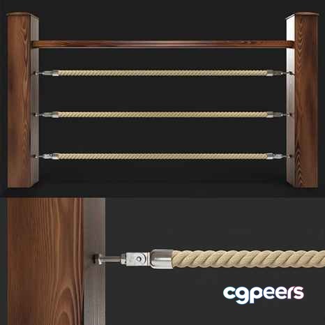 Rope With Metal Clamps 3D Model - 8449 - CORONA Render