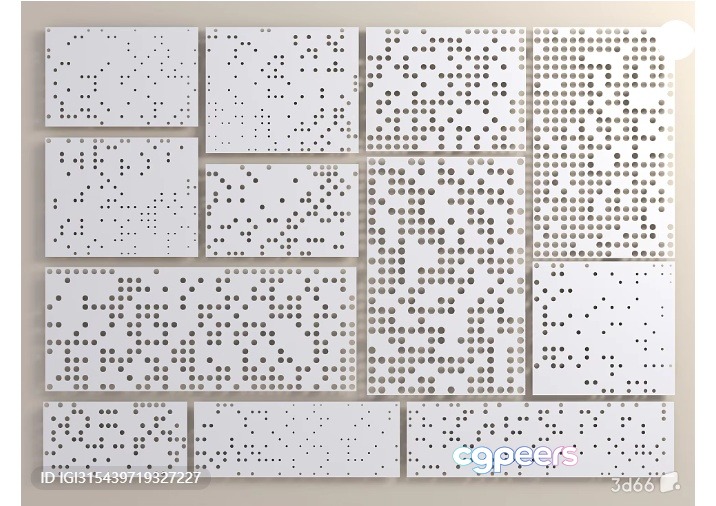 A Collection Of White Cards With Black Dots 3D Model - 8561 - VRAY Render A Collection Of White Cards With Black Dots 3D Model - 8561 - VRAY Render
