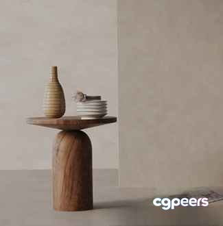 Modern Minimalist Side Table 3D Model - 13602 - VRAY Render