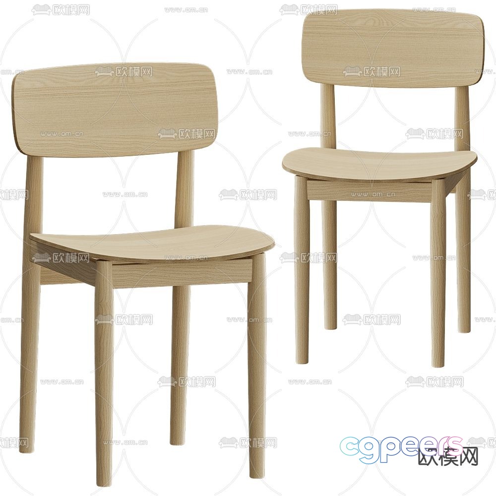 Wooden Dining Chairs 3D Model - 20961 - CORONA Render