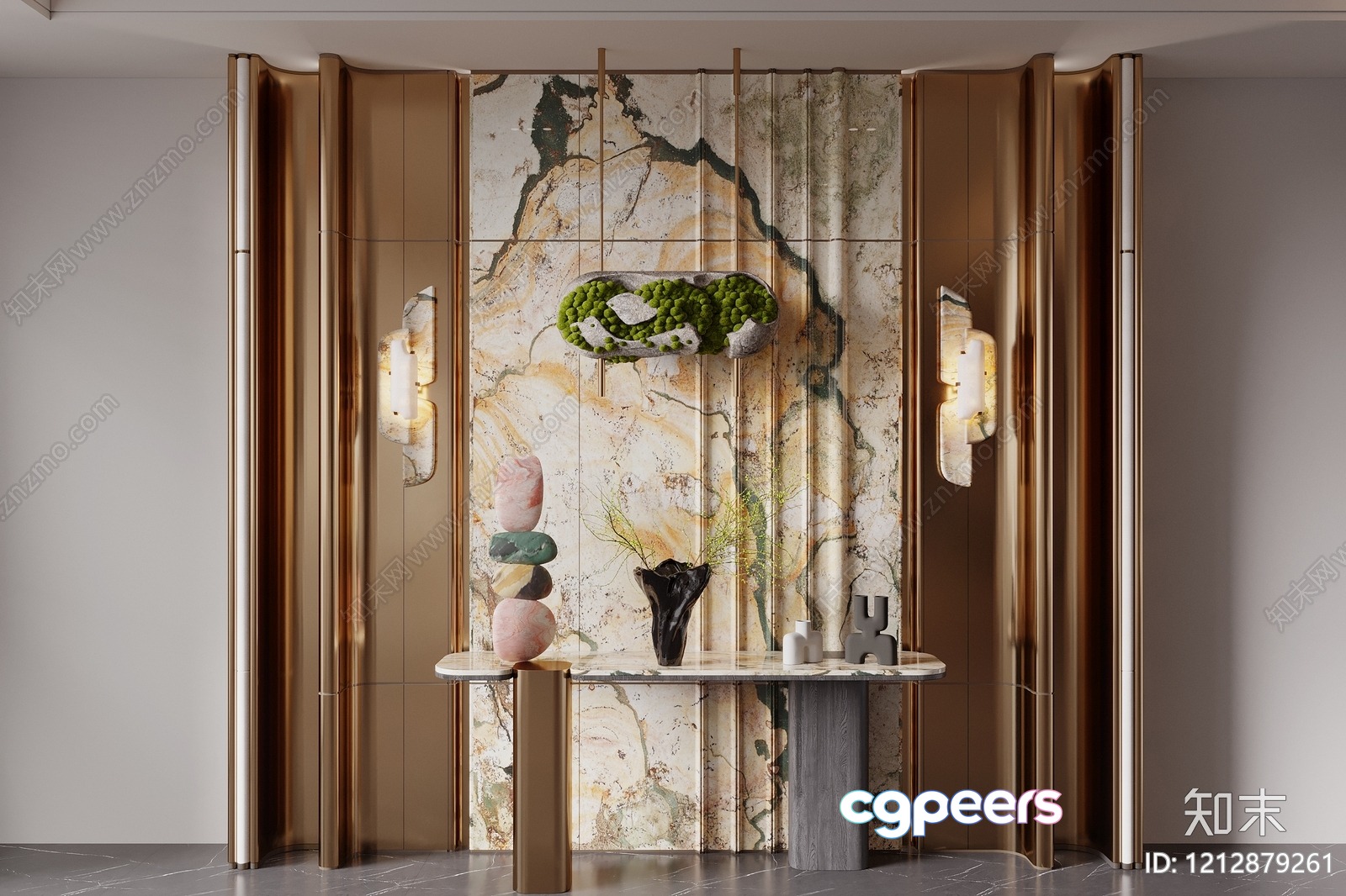 Modern Decorative Wall 3D Model - 14760 - VRAY Render