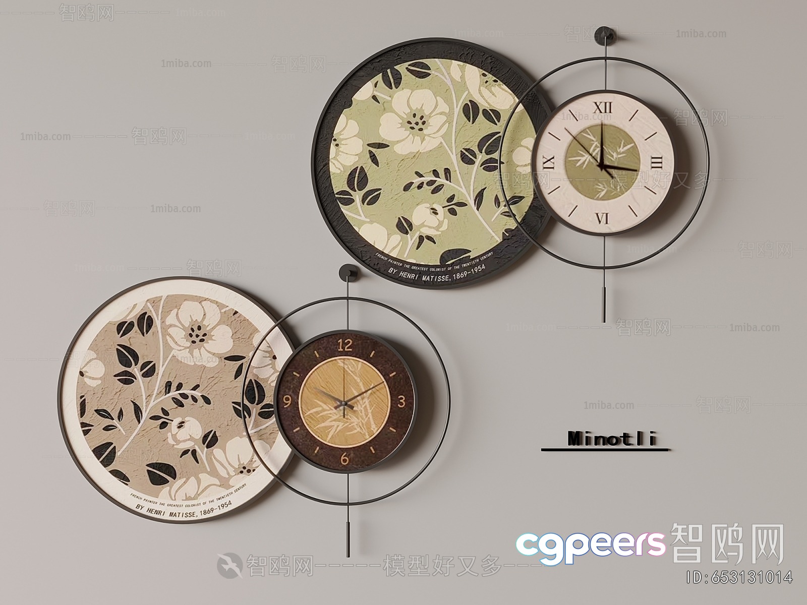 Modern Wall Clocks 3D Model - 23575 - VRAY Render