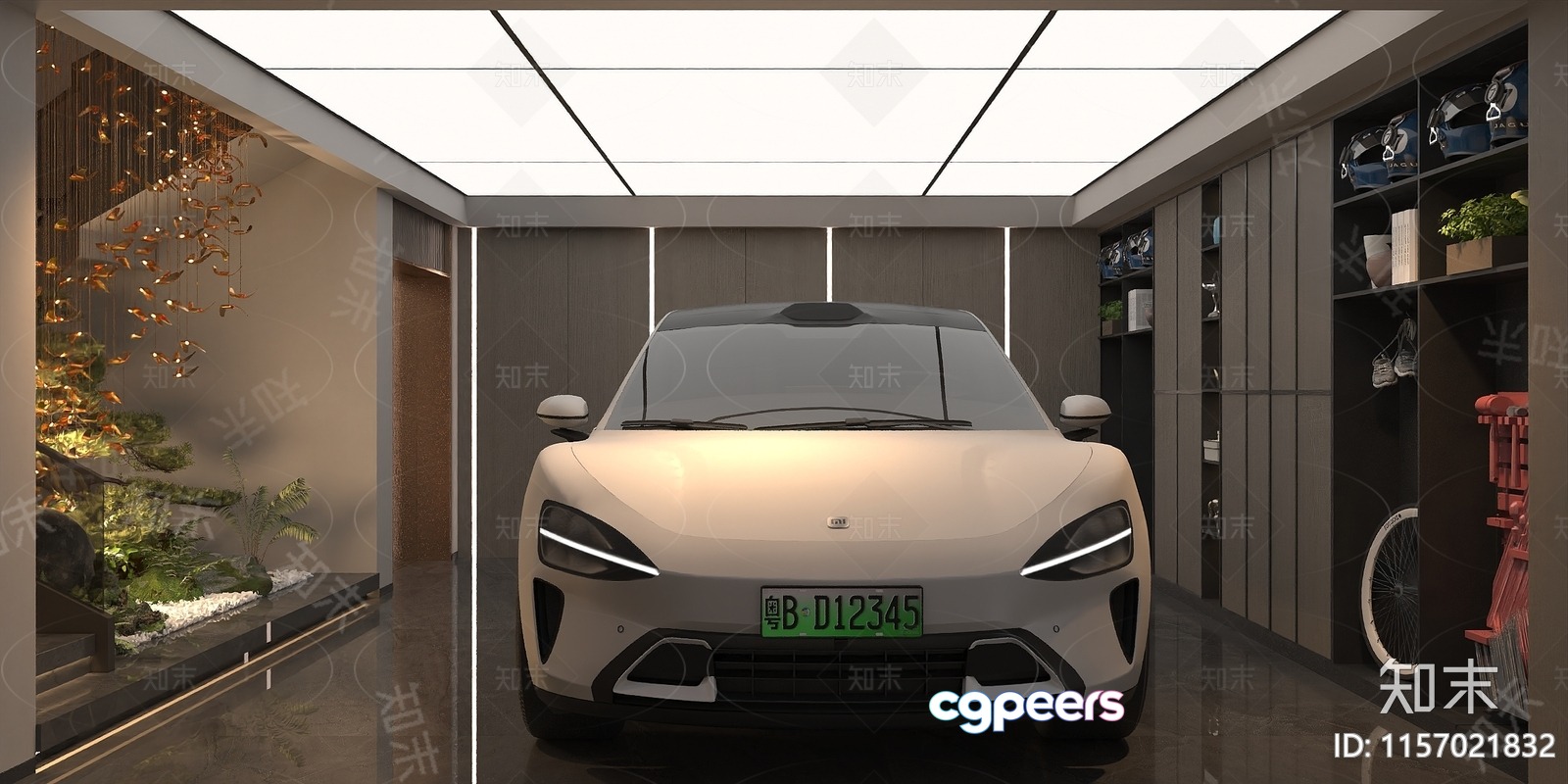 A Modern Electric Car 3D Model - 9608 - CORONA Render