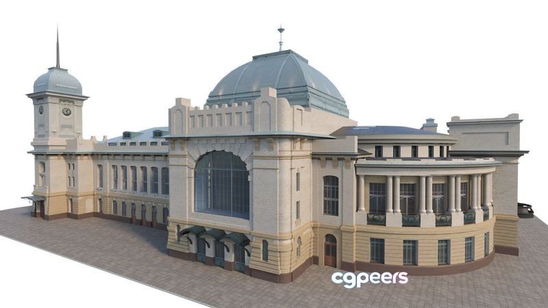 3D Game Assets - Vitebsk railway station in Sankt Peterburg 3D Game Assets - Vitebsk railway station in Sankt Peterburg