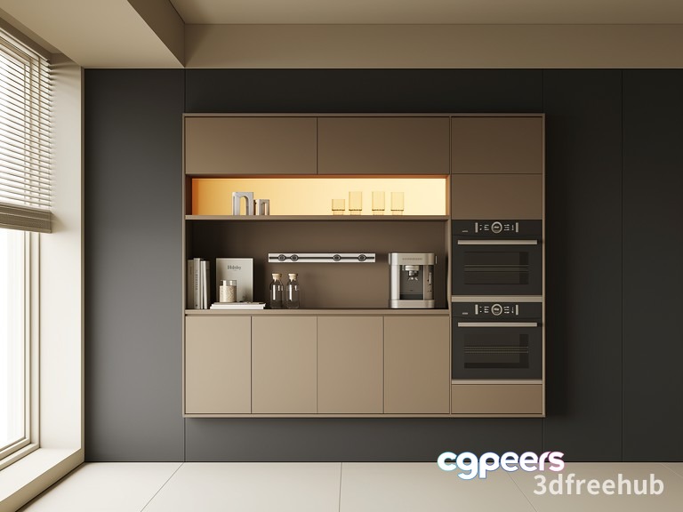 Modern Kitchen Area 3D Model - 19839 - VRAY Render
