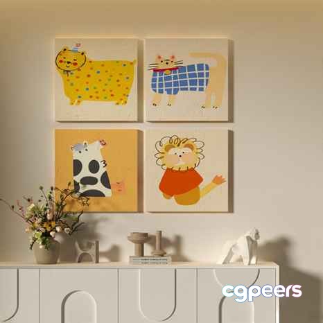 Cozy Wall Art 3D Model - 5344 - VRAY Render