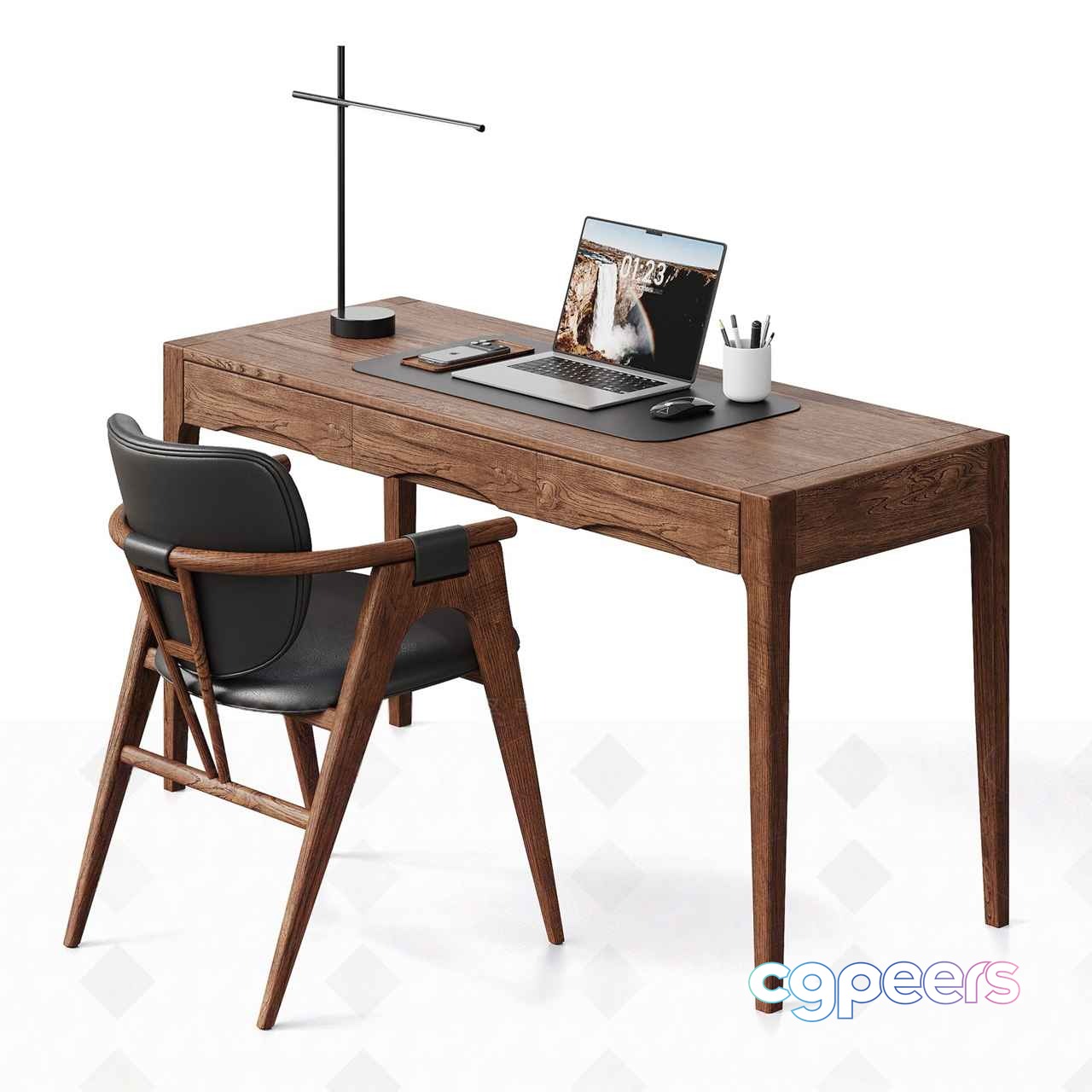 Modern Wooden Desk 3D Model - 14579 - VRAY Render Modern Wooden Desk 3D Model - 14579 - VRAY Render