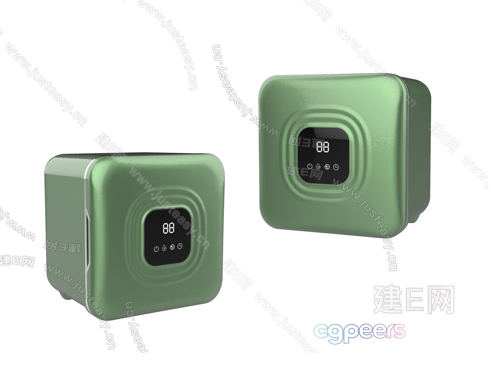 The Image Features Two Green Digital Display Devices 3D Model - 2259 - VRAY Render The Image Features Two Green Digital Display Devices 3D Model - 2259 - VRAY Render