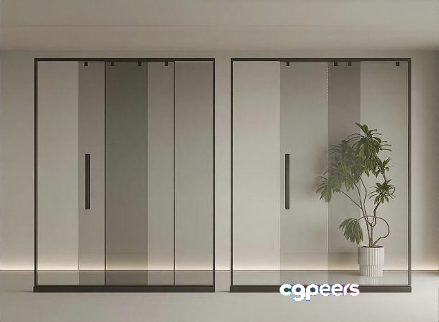 Modern Glass Doors 3D Model - 12133 - VRAY Render Modern Glass Doors 3D Model - 12133 - VRAY Render
