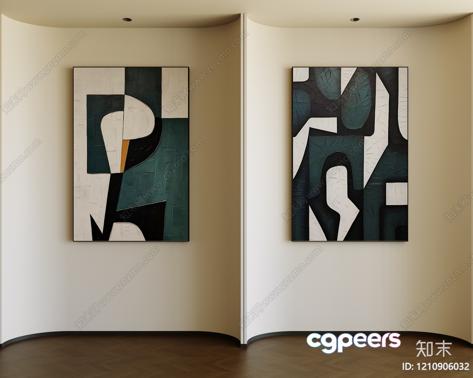 Modern Abstract Art 3D Model - 5508 - VRAY Render