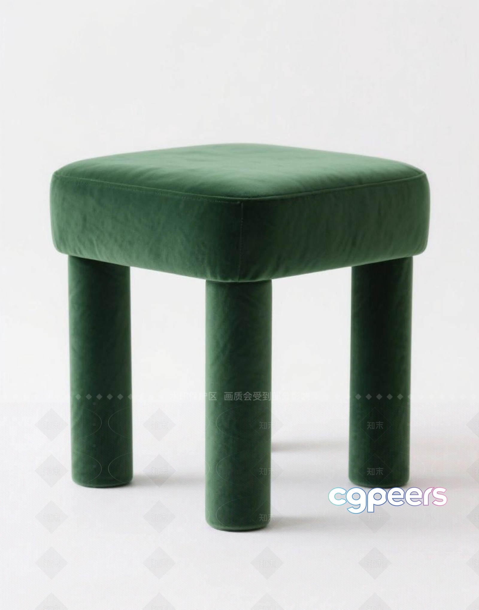Small Green Stool 3D Model - 15490 - VRAY Render